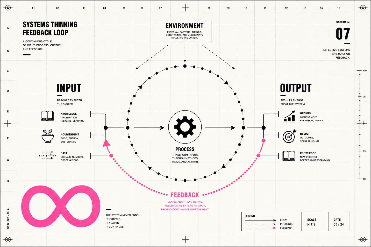 Systems thinking framework: feedback loops y emergencia